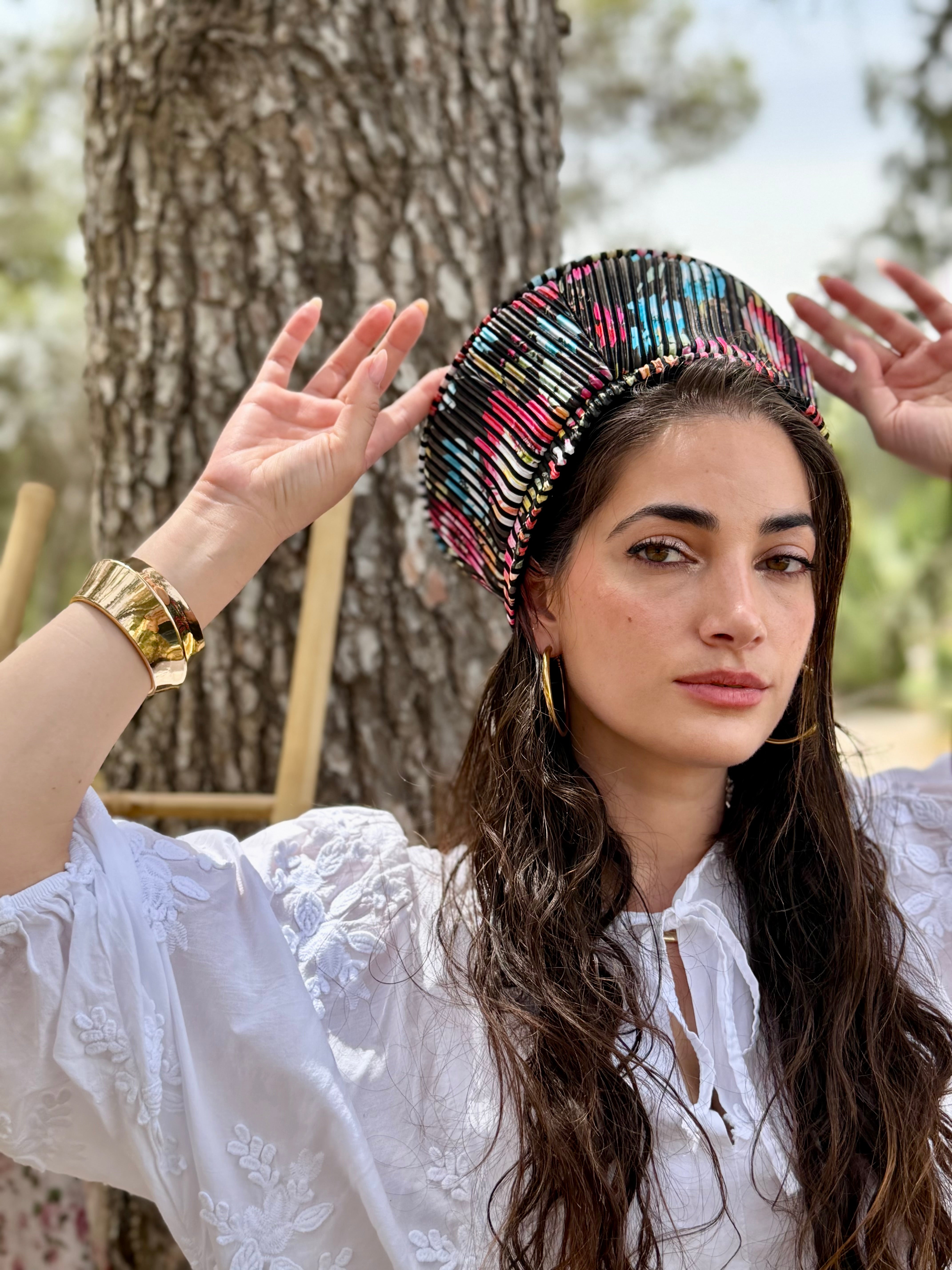 כובע שיק קומפורט פסים פרחוני