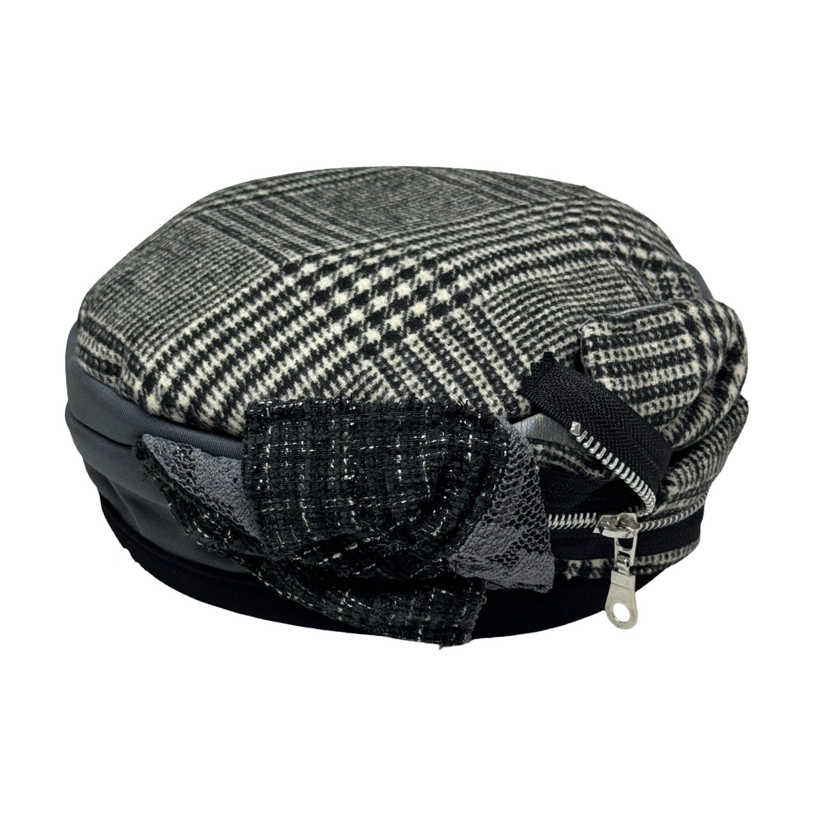 ברט קלאסי רוכסן משובץ אפור