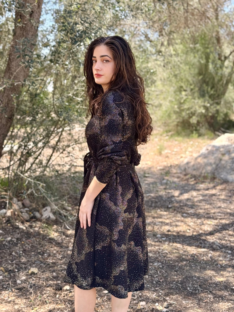 ⁨⁨⁨שמלת מיאל שחור זהב⁩⁩⁩⁩⁩ (7817990635696)