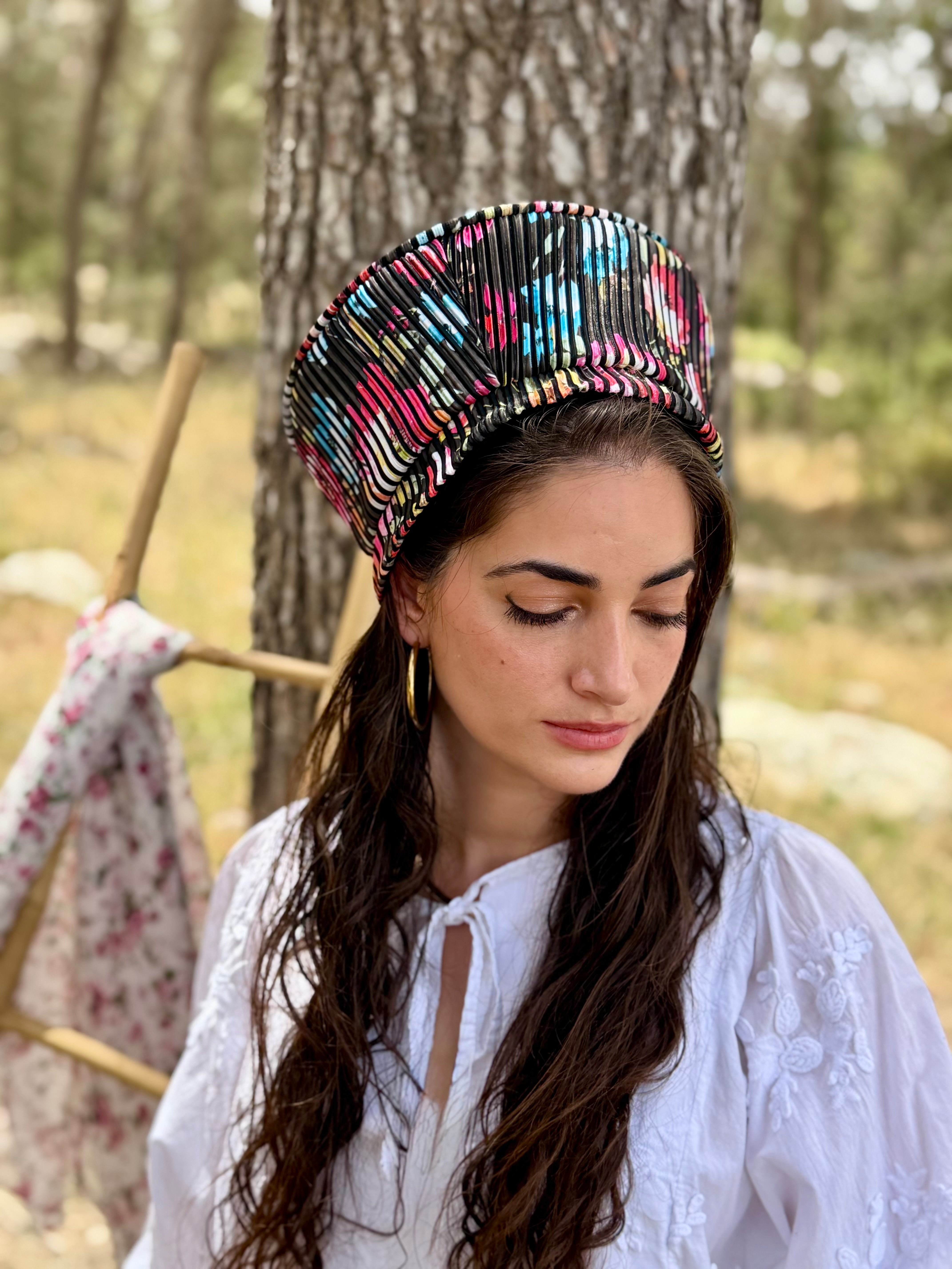 כובע שיק קומפורט פסים פרחוני