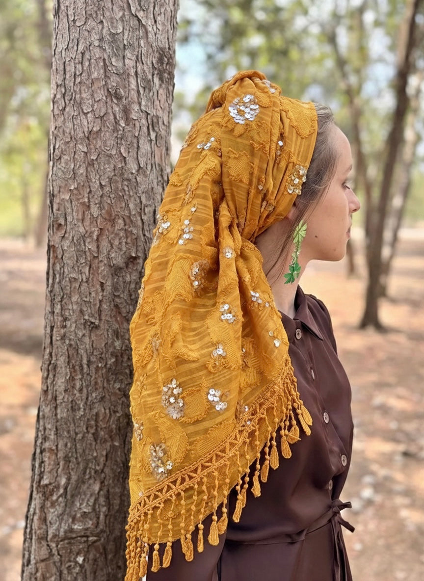 מטפחת ביוטי חרדל כתמתם משולש