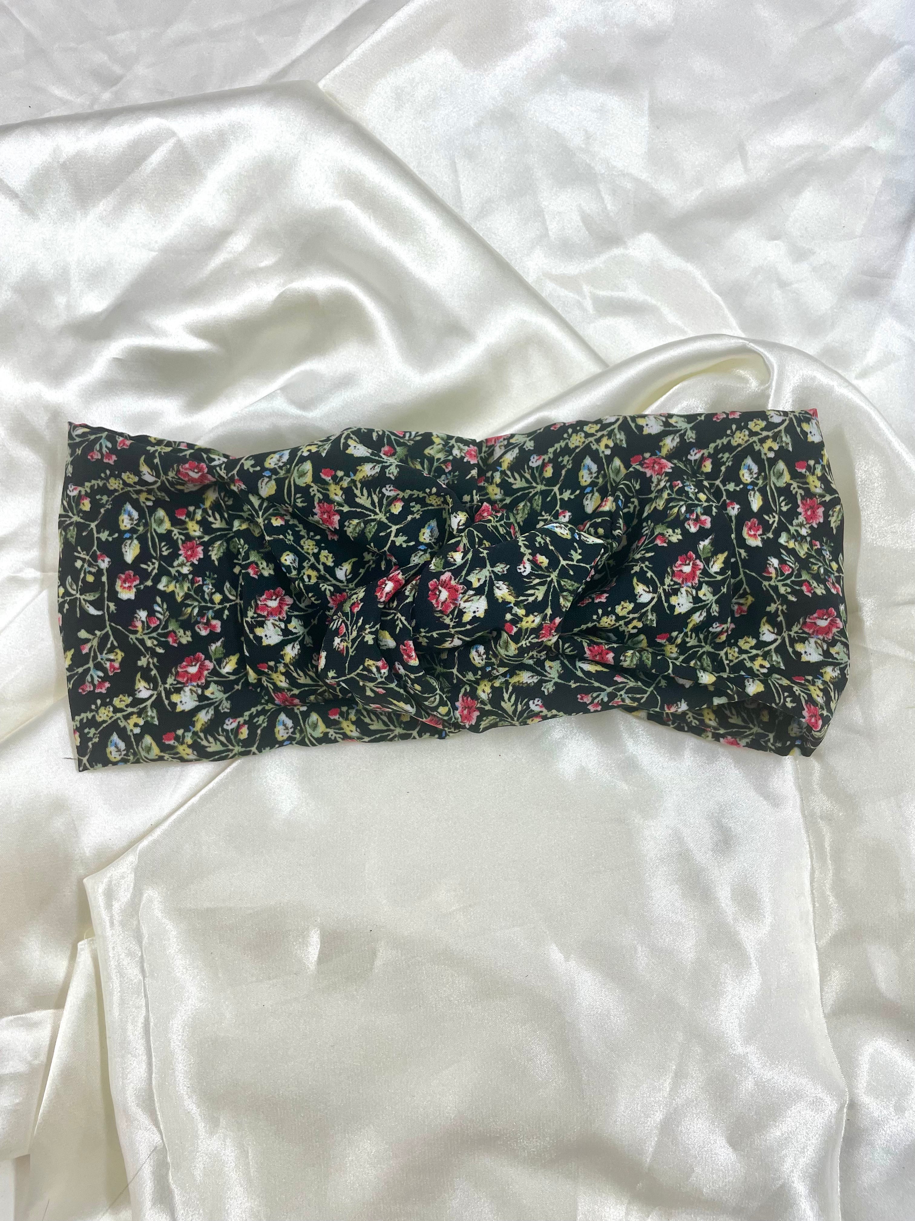 סרט סקוץ' קשור פרחוני ירוק ורוד E17 (7903900172464)