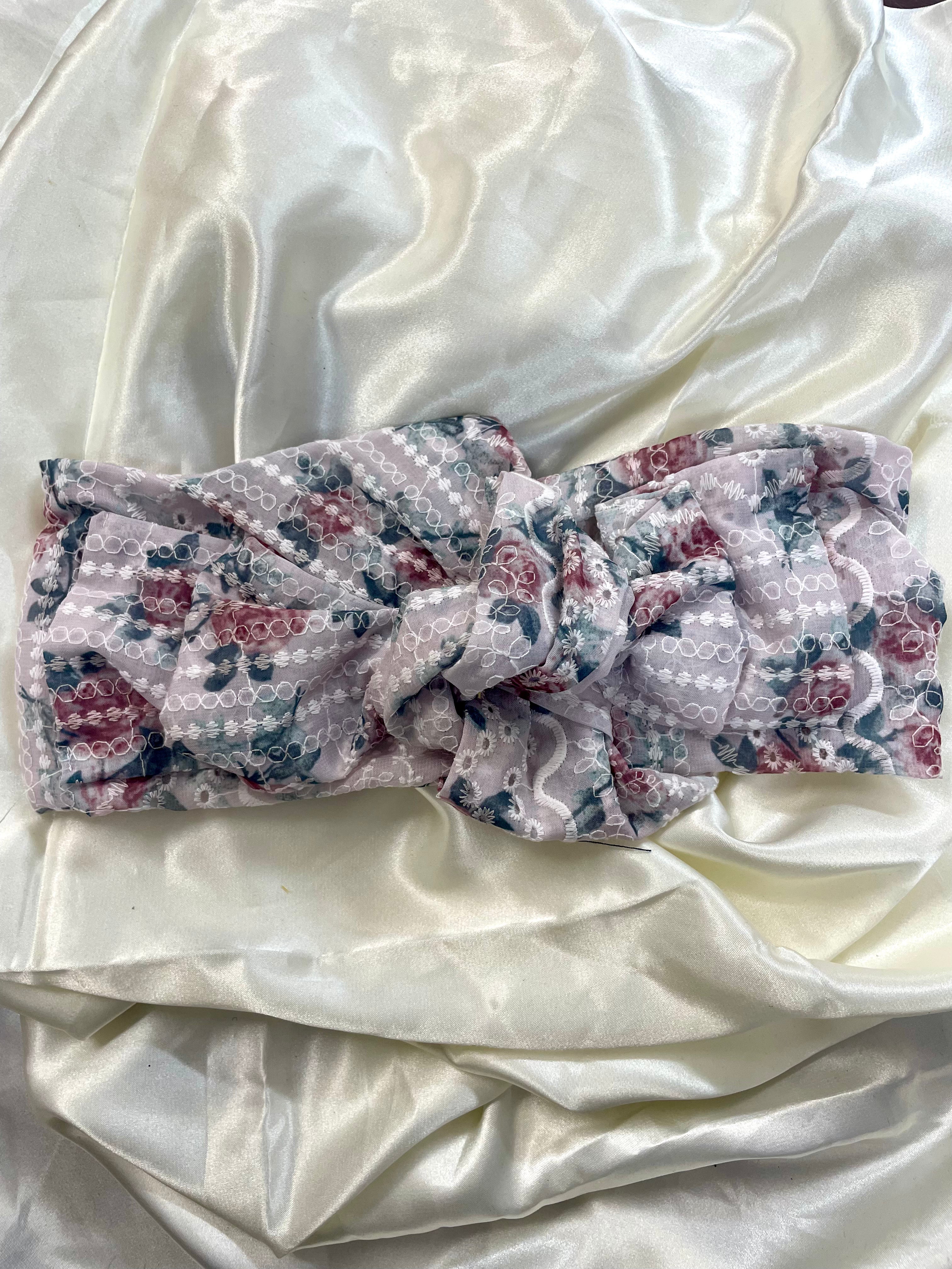 סרט סקוץ' קשור פרחוני רקום E5 (7743633817776)