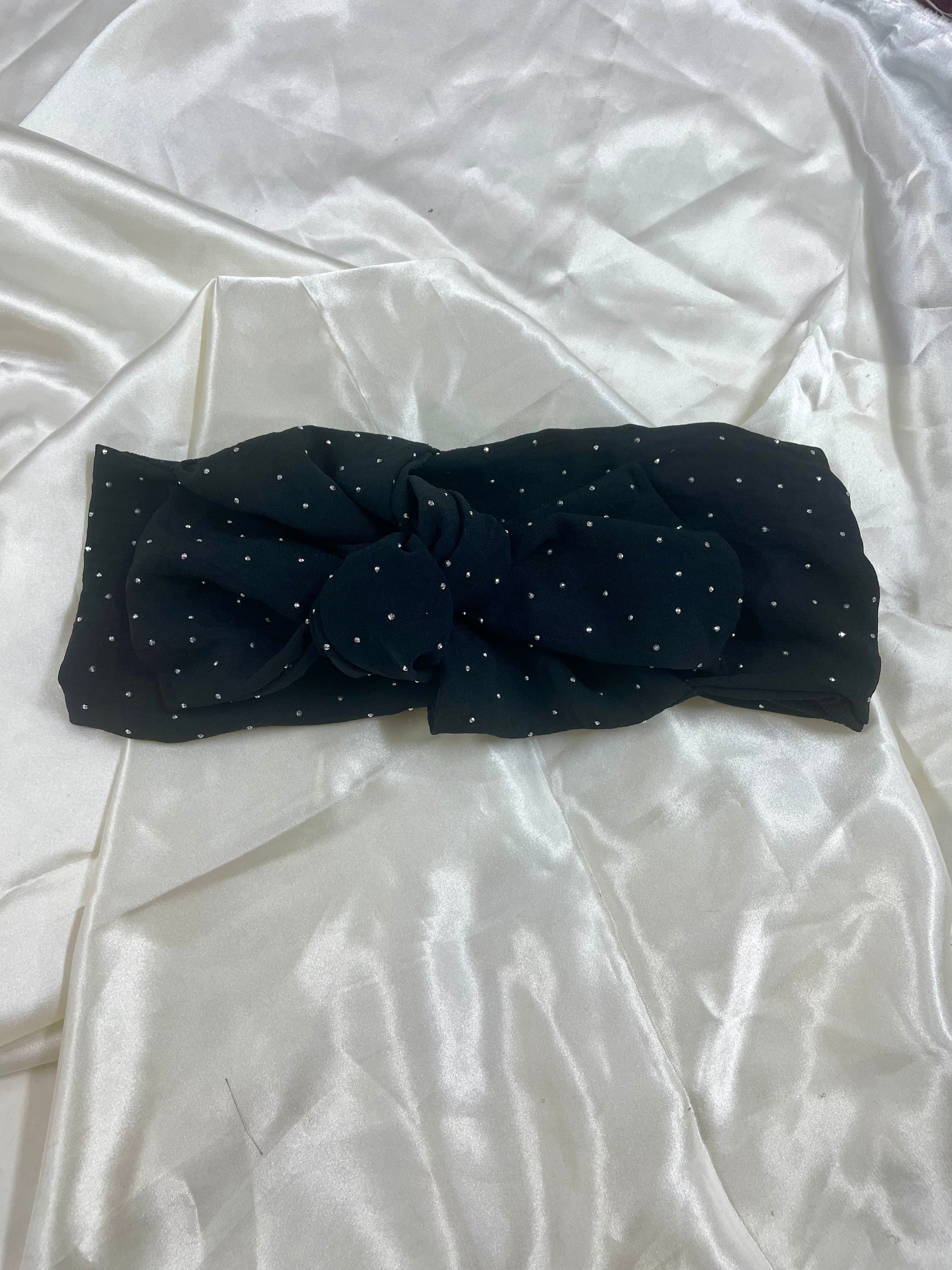 סרט סקוץ' קשור קריסטלים שחור F6 (7837212147888)