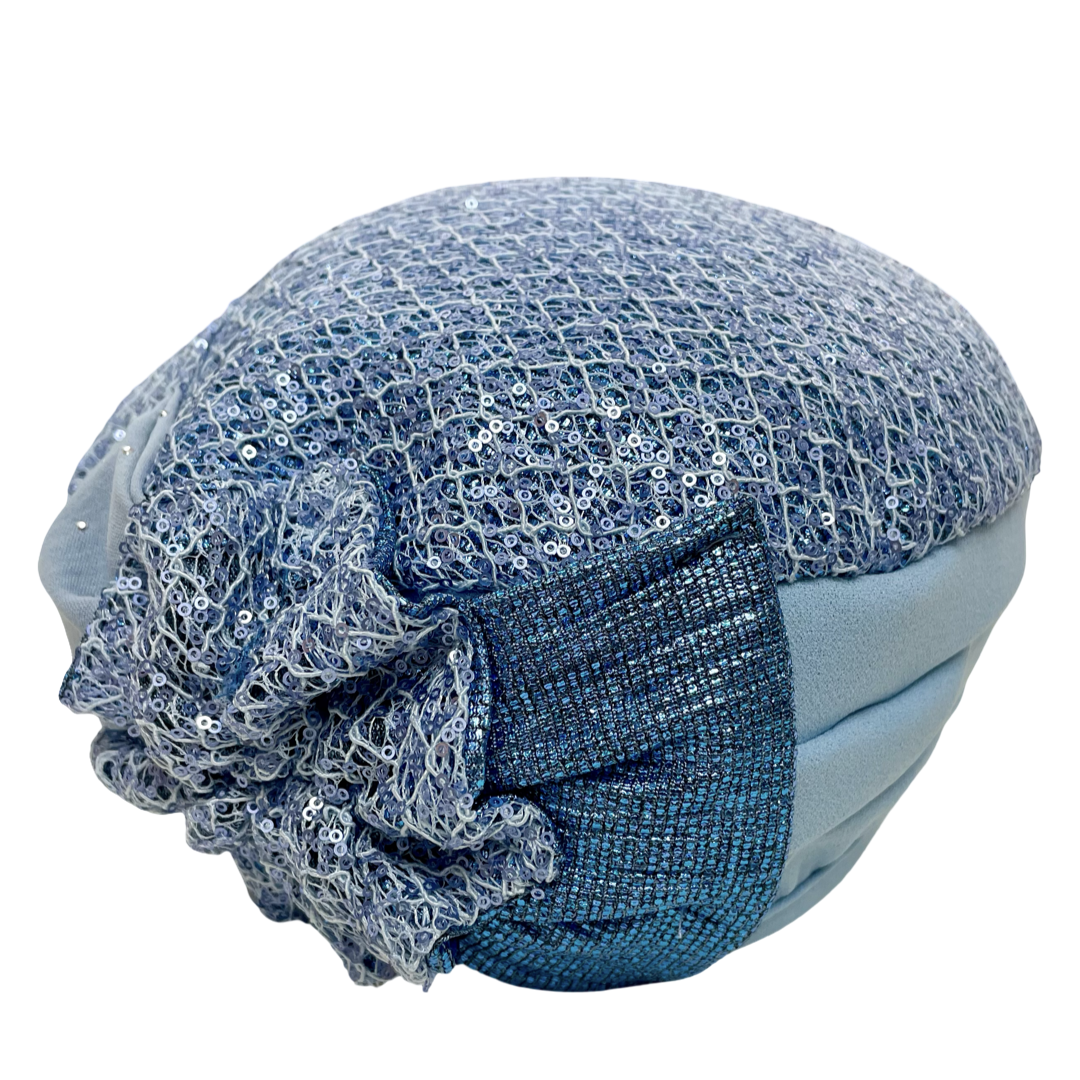 ⁨⁨ברט קלאסי עלי כותרת פייטים תכלת (7903262113968)