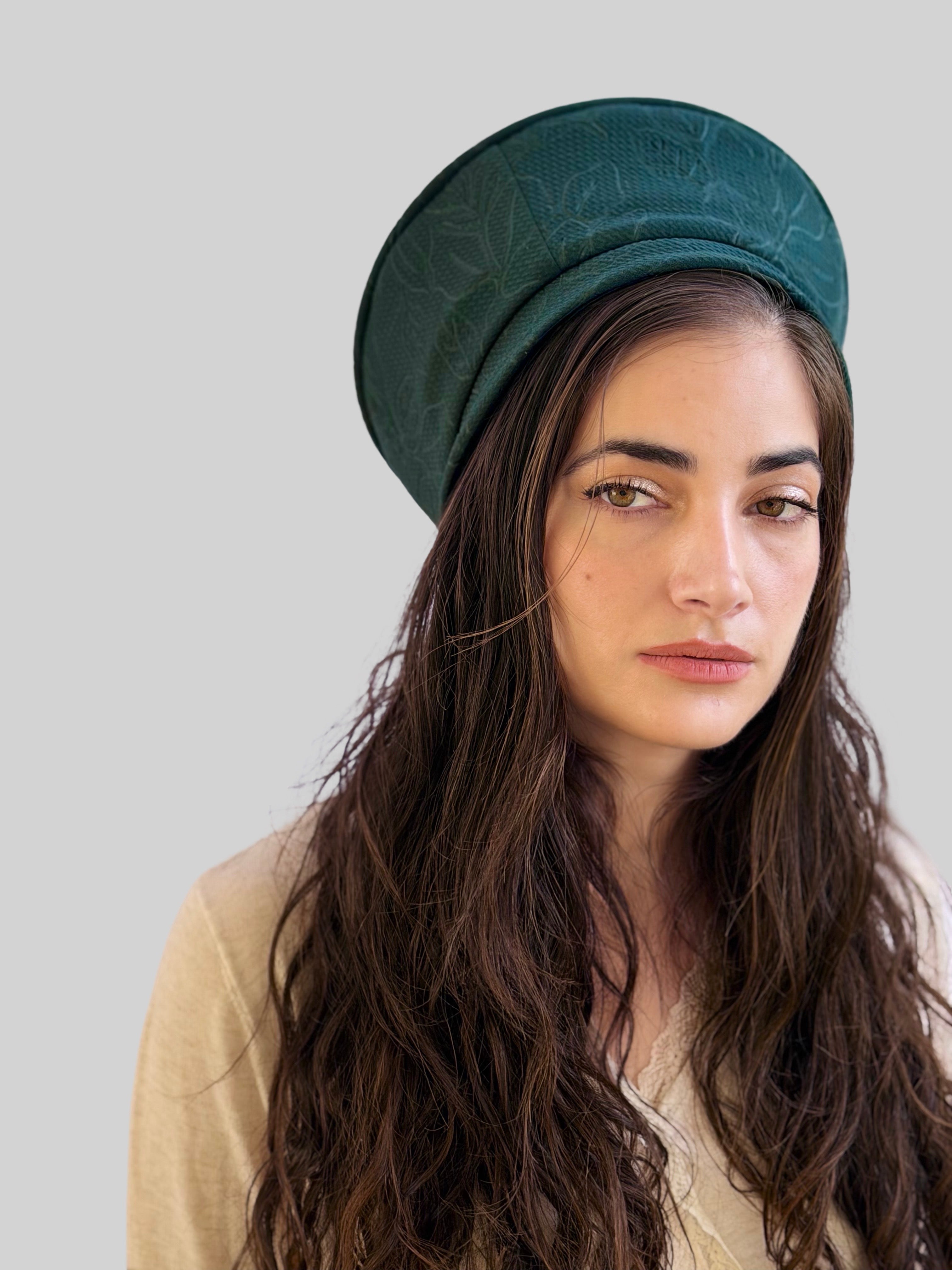 כובע שיק קומפורט פרחים ירוק בקבוק