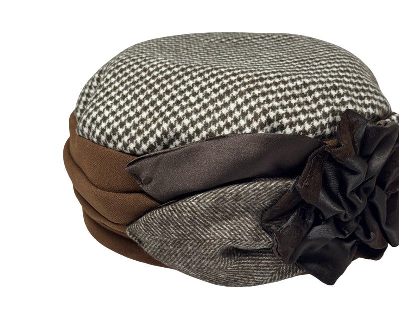 ברט קלאסי פרח אלגנט חום