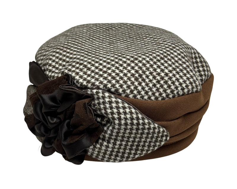 ברט קלאסי פרח אלגנט חום