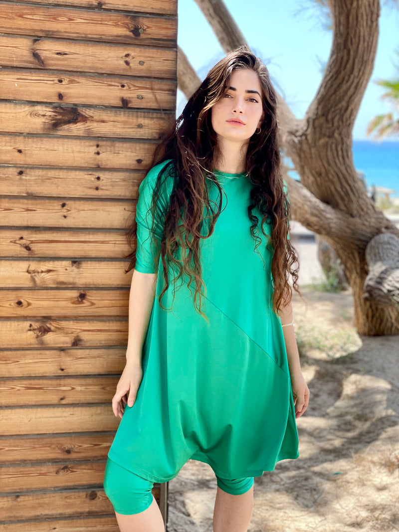 ⁨⁨⁨סט בגד ים שמלה+טייץ ריף ירוק⁩⁩⁩ (7117737001136)