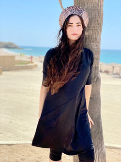 ⁨⁨סט בגד ים שמלה+טייץ ריף שחור⁩⁩ (4496628744215)