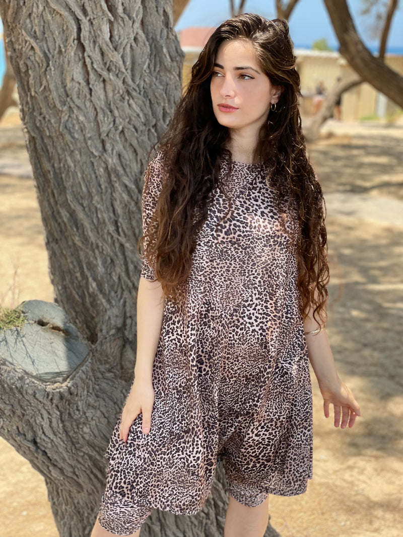⁨⁨⁨⁨סט בגד ים ריף שמלה+טייץ מנומר⁩⁩⁩⁩ (7338819584176)