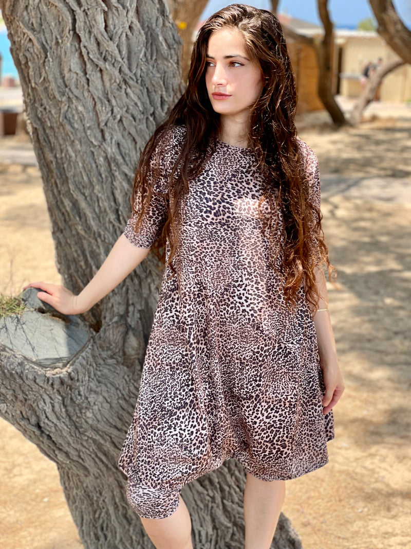 ⁨⁨⁨⁨סט בגד ים ריף שמלה+טייץ מנומר⁩⁩⁩⁩ (7338819584176)